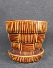 McCoy Small Basketweve Planter-1950's