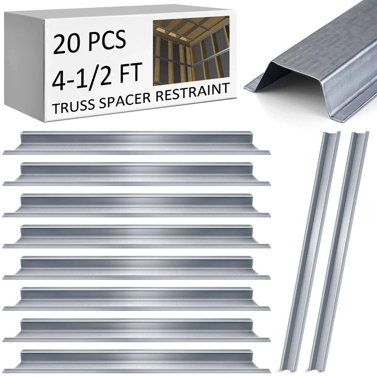 Blulu 20 Pack Soundproof Hat Channel 4.5ft Resilient Metal Tracks 25 Gauge
