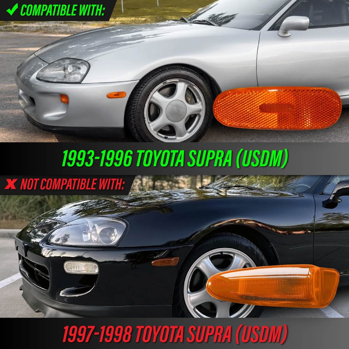 DEPO Clear Front Side Marker Light For 00-05 Toyota Celica / 93-96