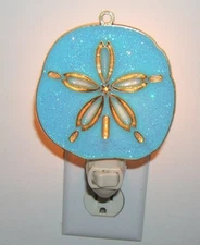 New Blue Sand Dollar Night Light Coastal Tropical Beach Home Decor Free Ship
