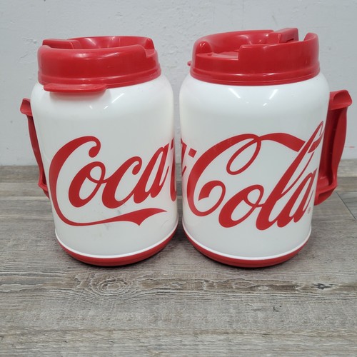 2- 64 oz Coca-Cola Coke Insulated Mug Whirley Drink Works XM-52/64 