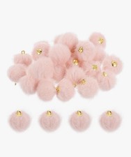 24 Stück Baby Rosa Bommel Charms
