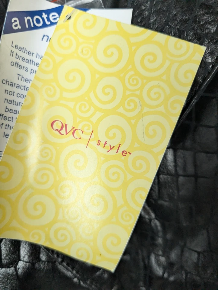 Dialogue Jacket Womens 3X Black Croc Embossed Leather Button Front Plus Pockets - Image 3 of 4