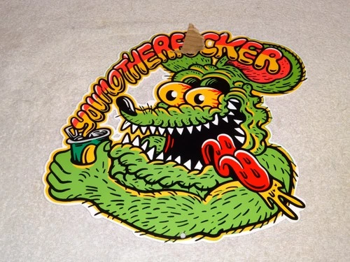 VINTAGE RATFINK DRINKS SODA CAN & YOU MOTHER METAL ED ROTH GAS OIL RAT FINK SIGN