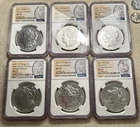 2021 $1 Morgan & Peace Silver Dollar 6pc Set NGC MS70 Advance Releases CC Privy