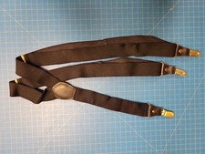 Mens Suspenders Black Elastic Adjustable Clip On Pants Braces Trouser Straps