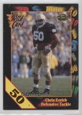 1991 Wild Card Draft 50 Stripe Chris Zorich #50 Rookie RC 7xr. rookie card picture