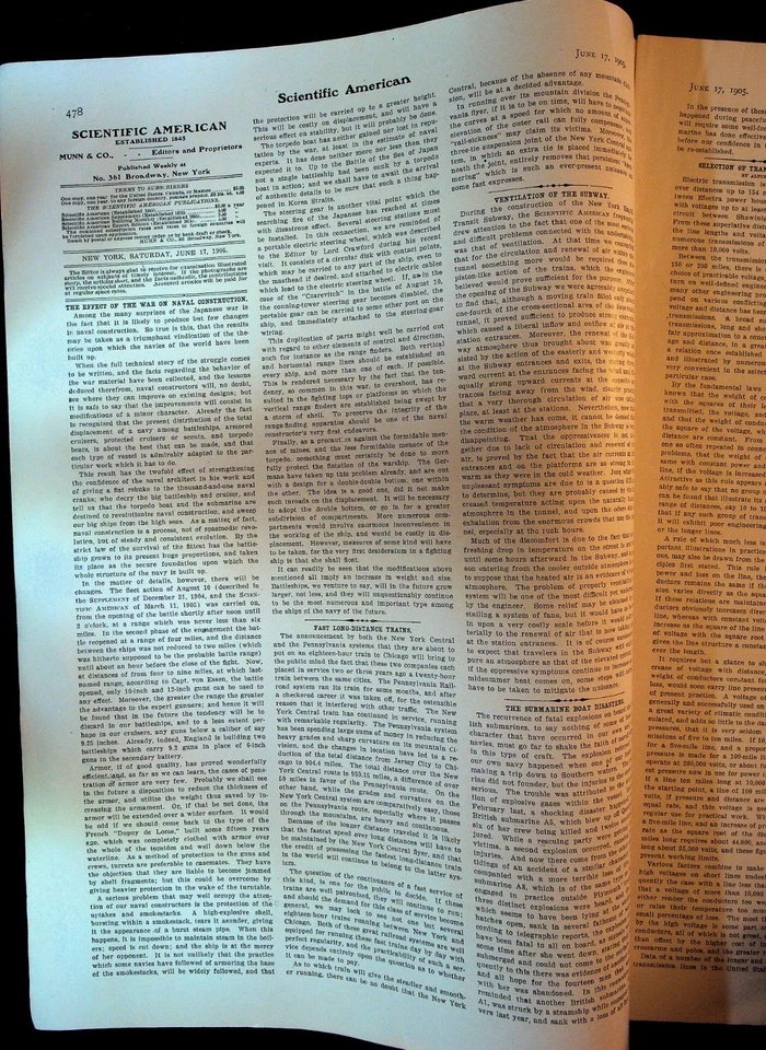 Scientific American June 17 1905 Russia Japan War Alvares Airplane Jacques Loeb - Image 2 of 4