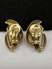 Vintage Lee Wolfe Silver & Gold Tone Abstract Earrings Clip On — photo 3