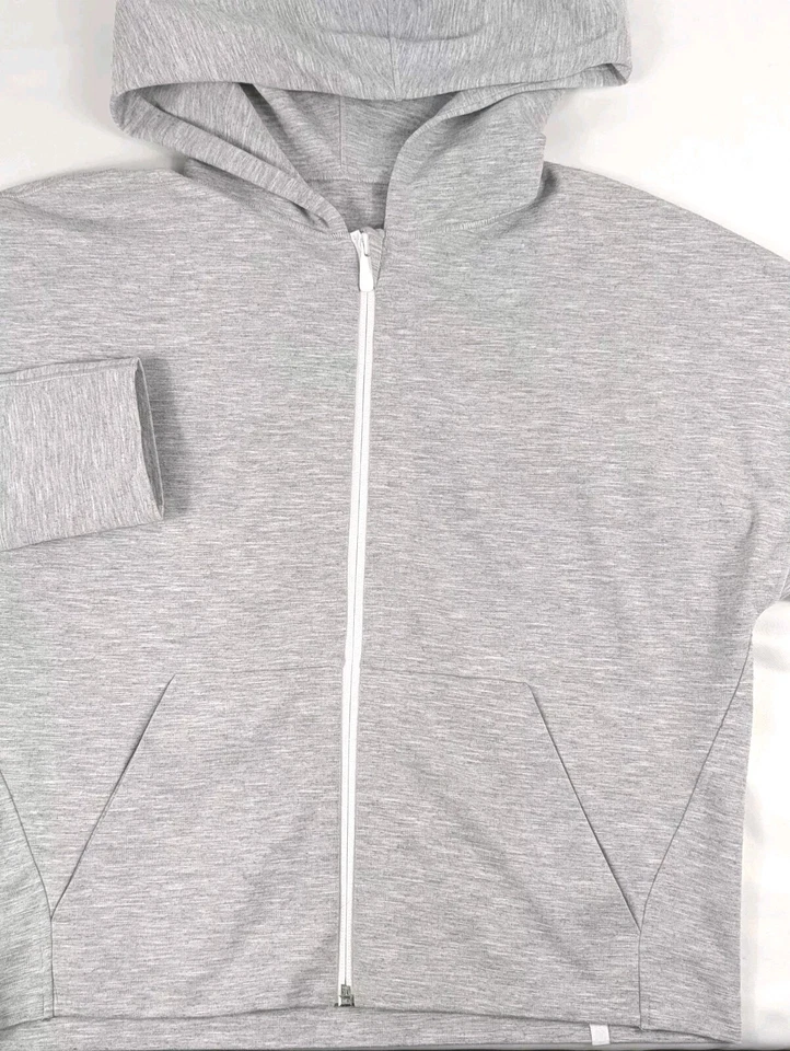 Sudadera con Capucha Lululemon Gris Mujer 4 XS Minimalista Cremallera Completa Recortada Foto 2 de 4