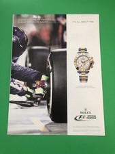 ROLEX OYSTER DAYTONA F1 WATCH ORIGINAL PRINTED AD ADVERTISEMENT PRINT A6