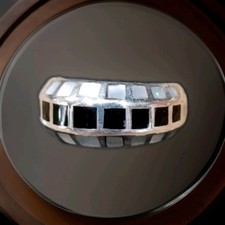 Southwestern Style Black Onyx And MOP Ring Sz 7