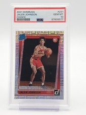 JALEN JOHNSON 2021-22 DONRUSS CHOICE RATED ROOKIE #231 HAWKS PSA 10 Q5084