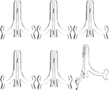 HESTYA 6 Pack 7 Inch Acrylic Easel Stand, Display 7 Inches, Clear 