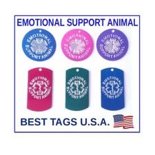 EMOTIONAL SUPPORT ANIMAL (ESA) TAG - HIGHEST QUALITY - $3.95 SHIPPED!!
