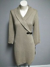 Calvin Klein NEW Beige Women's Size Large L Knit Sweater Dress $138