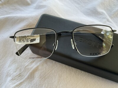 New TITANFlex H 6041 Black 52-20-145 Memory Half Rim Optical Frame