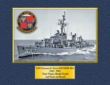 USS Norman K. Perry DD-88 Custom Personalized Print of US Navy Ships Unique Gift