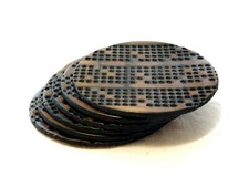 6 Black/Brown Modern Design Leather Coasters 3.5" Circle Thick Cowhide 8-10 oz