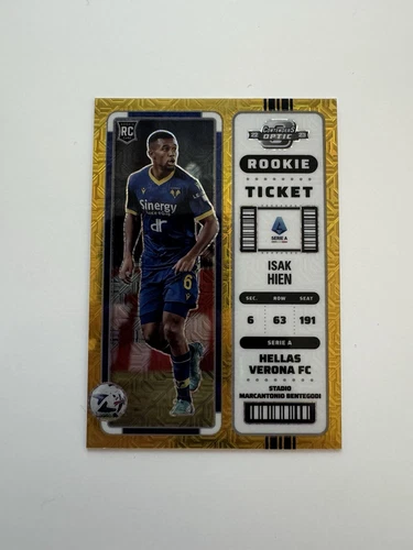 Isak Hien - 2022-23 Panini Chronicles - RC Ticket Gold Mojo /10 Verona #293