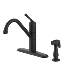 Glacier Bay Barnhart Single-Handle Kitchen Faucet w/ Side Sprayer in Matte Black