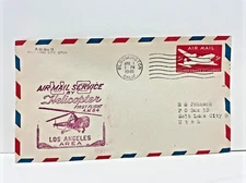 US Air Mail Service by Helicopter First Flight AM 84 FDC Bloomington, CA (1948)