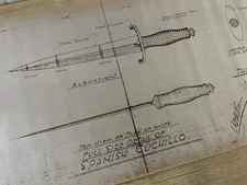 The Iron Mistress (1952) Spanish Cochin Knife Prop Diagram Blueprint by Al Smith