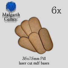 6x Pill 35x75mm MDF Bases Miniature Warhammer Laser Cut 40K FAST SHIPPING