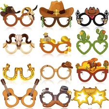 Jenaai 36 Pcs Western Party Decoration Favors Wild West Paper Glasses Cowboy ...