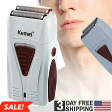Kemei Men's Beard Trimmer USB Electric Shaver Barber Cordless Shaving Machine US