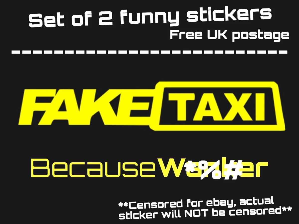 Funny Car Porn - SET OF 2x LARGE FAKE TAXI Stickers - Funny Car Van Window Door Vinyl Decal  PORN | eBay