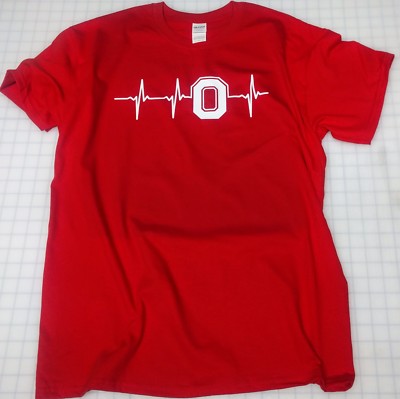 Ohio State University Buckeyes - Heartbeat - Tee Shirt T-Shirt - Free Shipping 