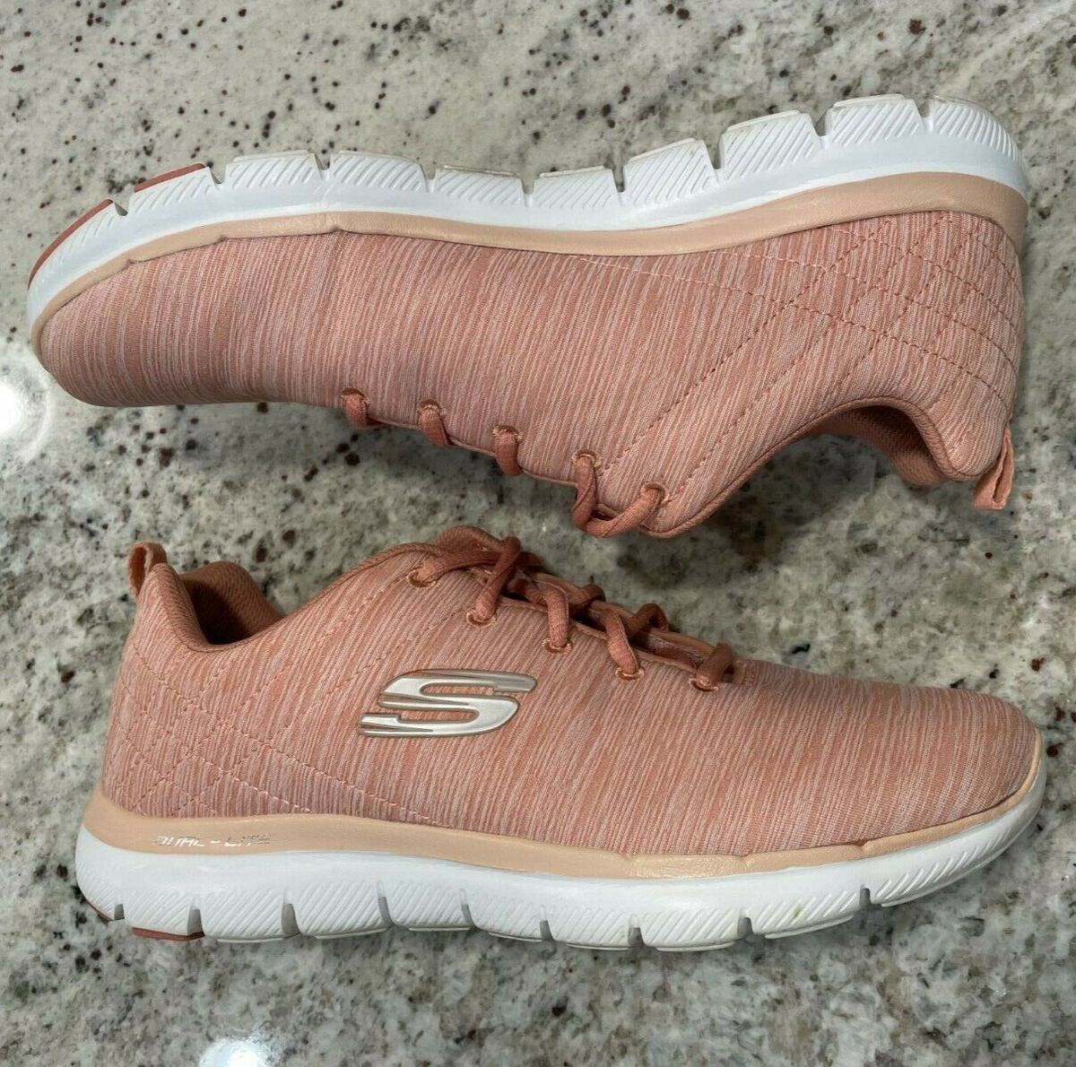 Skechers Lite-Weight Memory Foam Sneakers Pink Material 