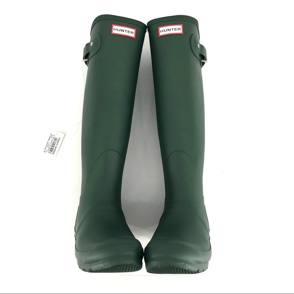 Botas de chuva femininas Hunter originais altas couro vegano verde tamanho 8 - Imagem 4 de 4