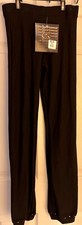 GK DANCE BLACK PANTS LADIES SMALL COTTON/SPANDEX CRYSTAL CUFFED PANTS CHEER SZ S