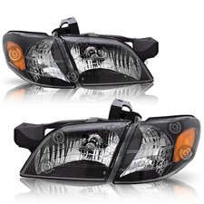 For 1997-2005 Pontiac Montana Chevy Venture Assembly Lr Pairs Black Headlights