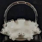 Silver Crest Fenton Milk Glass Basket