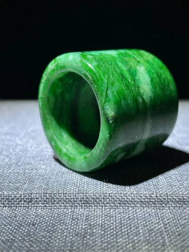 China collect natural old Green jade Ring Thumb ring natural Jade Ring 20-22MM - Picture 2 of 5