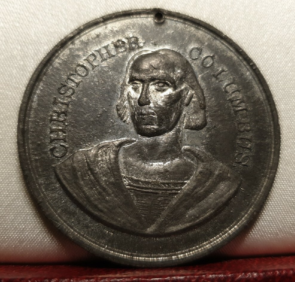 1892 1492 40mm Christopher Columbus medal Coat arms America