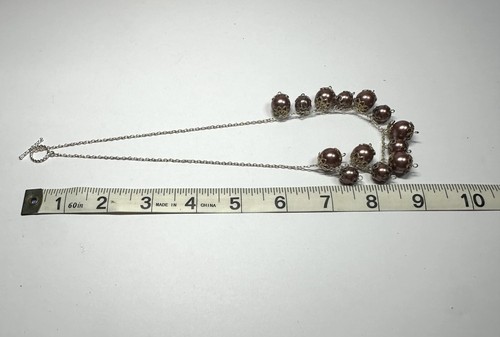 Copper Tone Brown Glass Plastic Ceramic Chunky Layering Necklace & Earring Lot - Picture 6 of 11