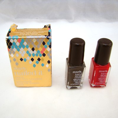 Avon Mark NAILED IT Trend Mini Nail Lacquers HOT COAL/FIRESTARTER 0.09 oz ea NEW