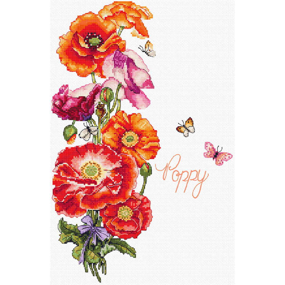 Letistitch counted cross stitch kit ""Poppy"", 35x22cm, DIY