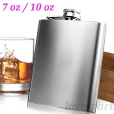 Stainless Steel Liquor Pocket Hip Flask Alcohol Whiskey Screw Cap Flagon 7 10 oz