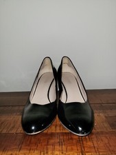 Nine West Mela 2 1/2 Inch Wedge Shoes Black Size 8 GUC!