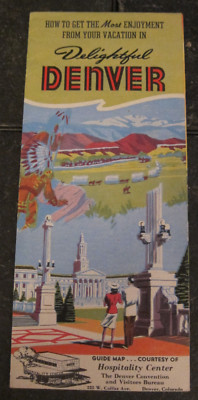 Vintage Travel Brochure Denver CO Guide Map Hospitality Center