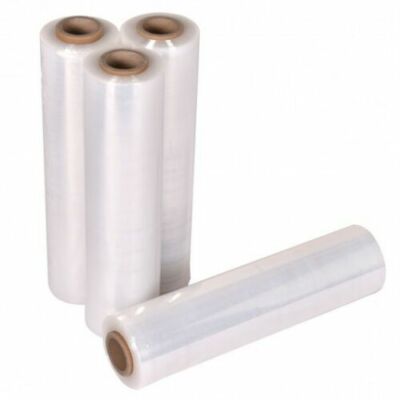 4 Rolls 18'' Stretch Film Pallet Shrink Wrap 80 Gauge 1000 feet per Roll | CLEAR