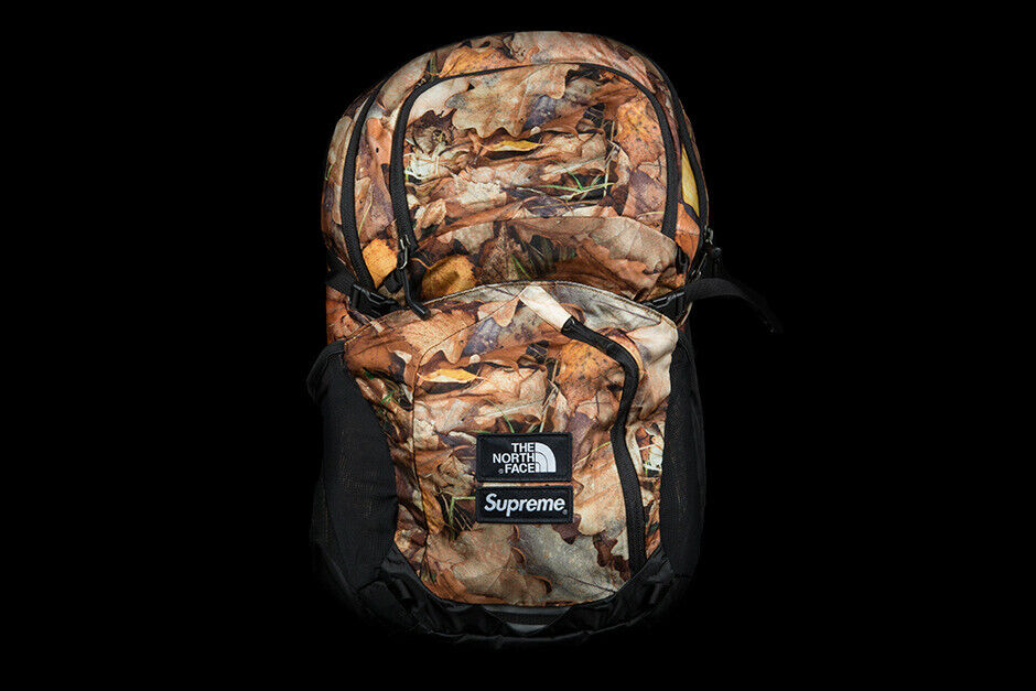 BRAND NEW FW SUPREME THE NORTH FACE POCONO BACKPACK LEAVES CAMO