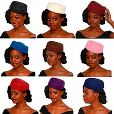 Stewardess Oval Pillbox Hat Vintage Retro Style Party Wedding Church - Hey Viv