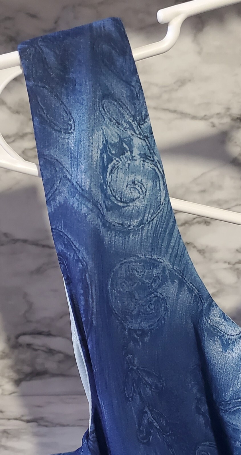 Vintage Dress U By Sharon 2pc Maxi Dress 13/14 Set Blue Water Swirls Floral EUC