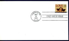 US 1995 Love 55 cent (2958) . First Day of Issue Uncacheted